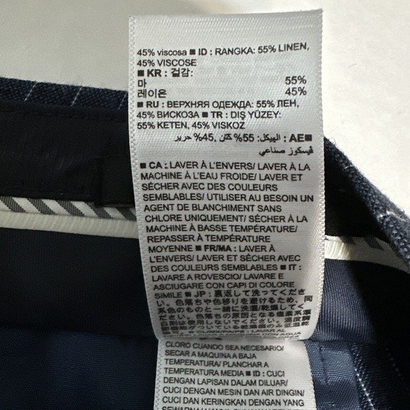 Banana Republic Factory Navy Blue white Ryan Pinstripe Straight Leg Pants Sz 00P - Picture 6 of 15